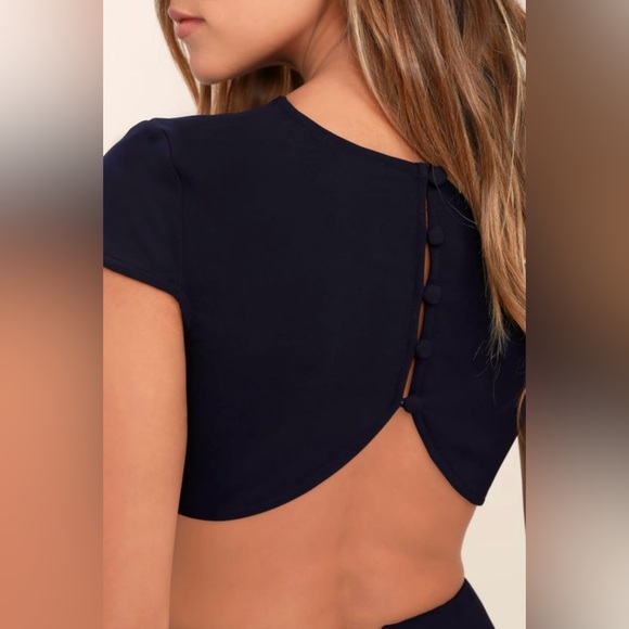 Lulu’s Conversation Piece Navy Blue Backless Maxi Dress size medium, worn once - Picture 6 of 11